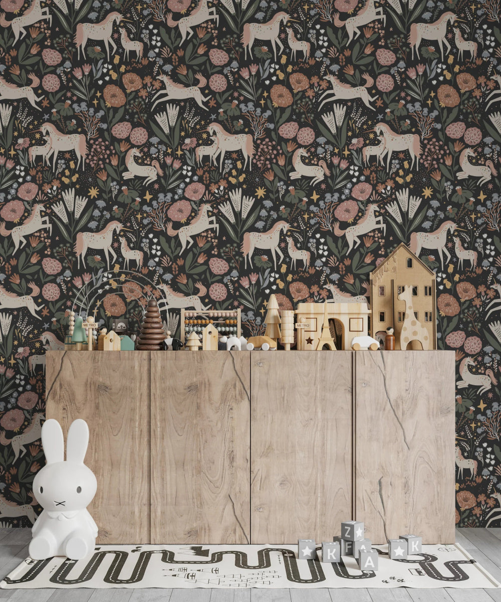MUNKS & ME - Papier Peint Chambre Enfant à Motif Répété - Unicorn Meadow