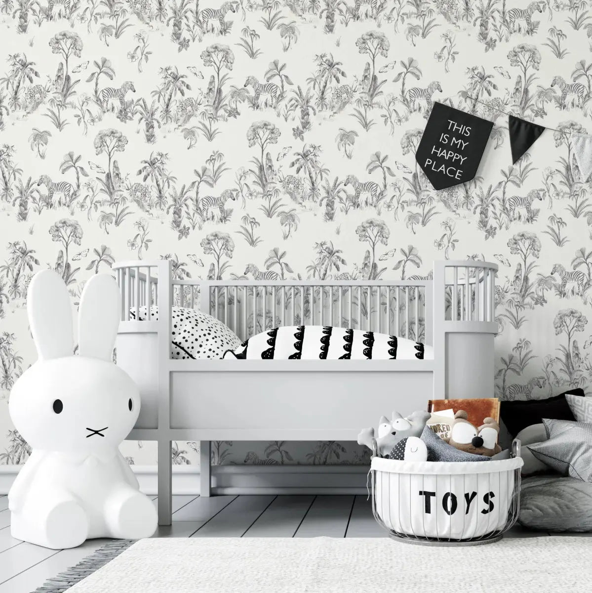 MUNKS & ME - Papier Peint Chambre Enfant à Motif Répété - Zèbre Africain Sauvage