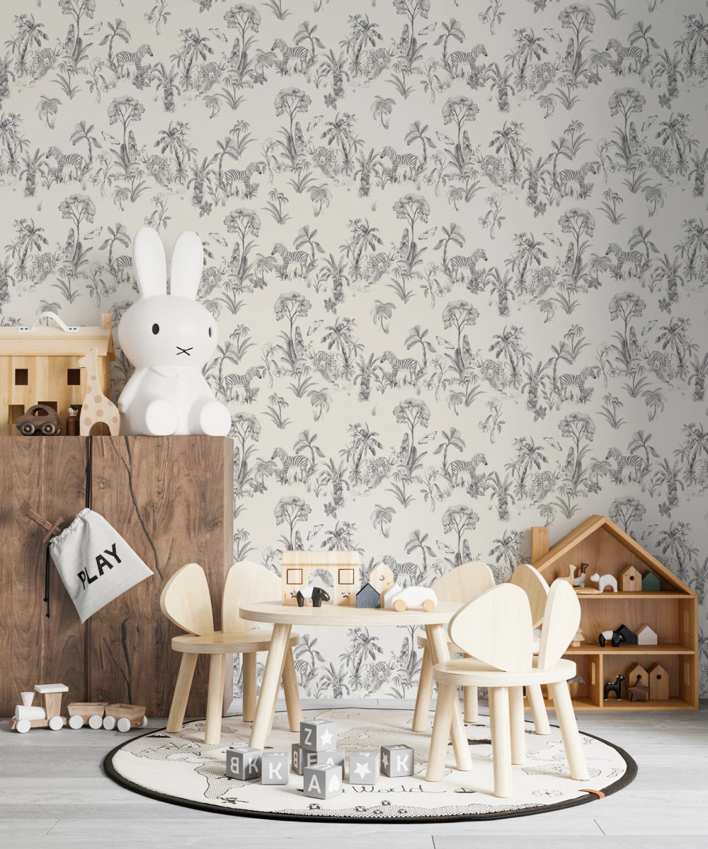MUNKS & ME - Papier Peint Chambre Enfant à Motif Répété - Zèbre Africain Sauvage