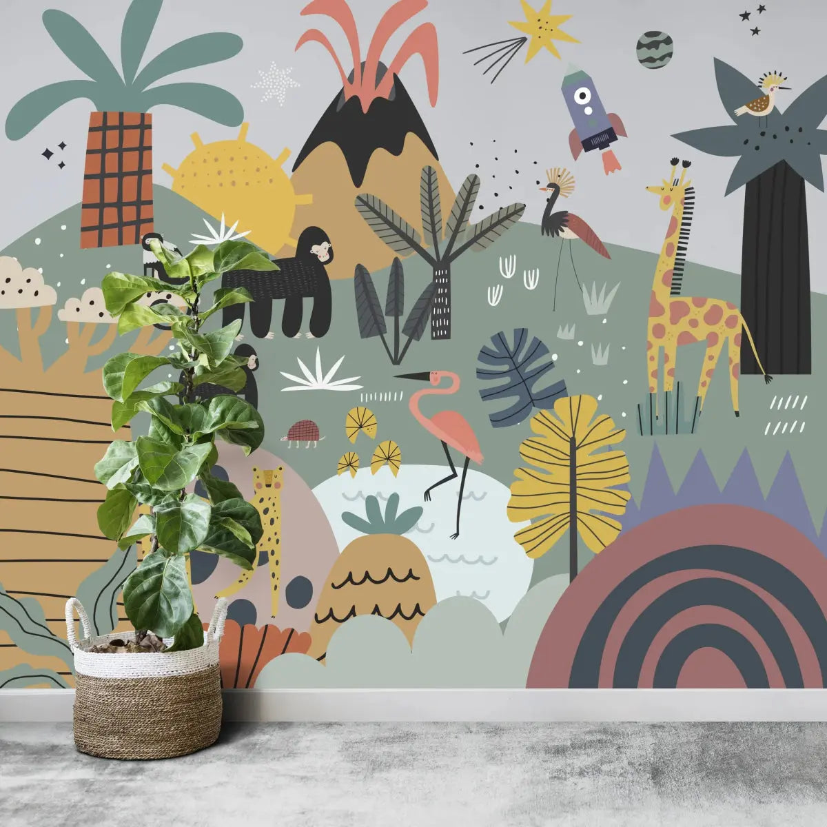 MUNKS & ME - Papier Peint Chambre Enfant Amis Merveilleux