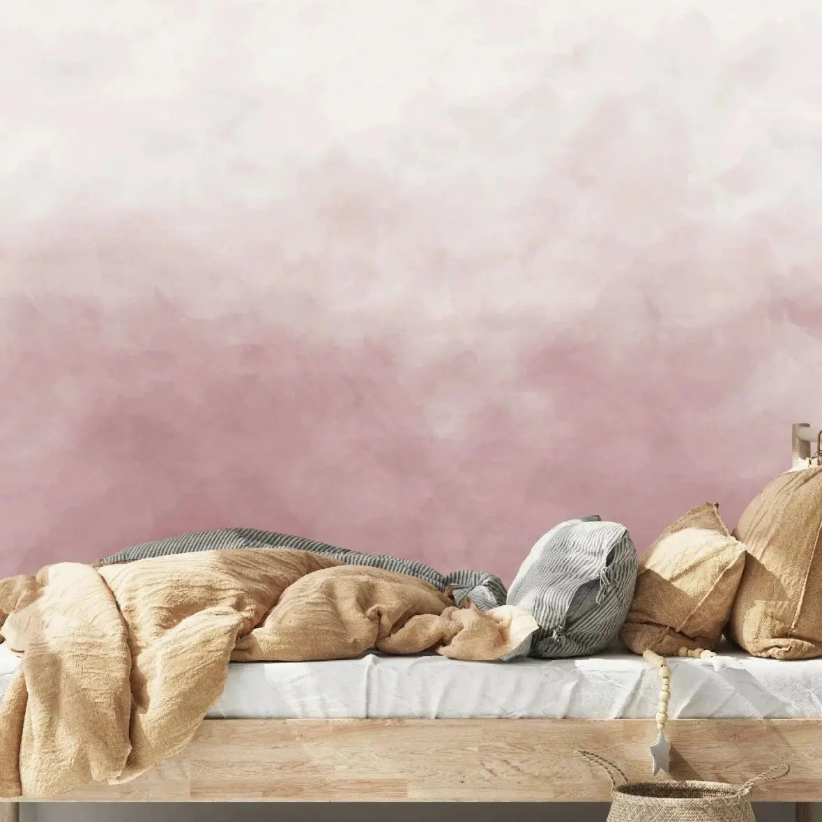 MUNKS & ME - Papier Peint Chambre Enfant Aquarelle - Rose