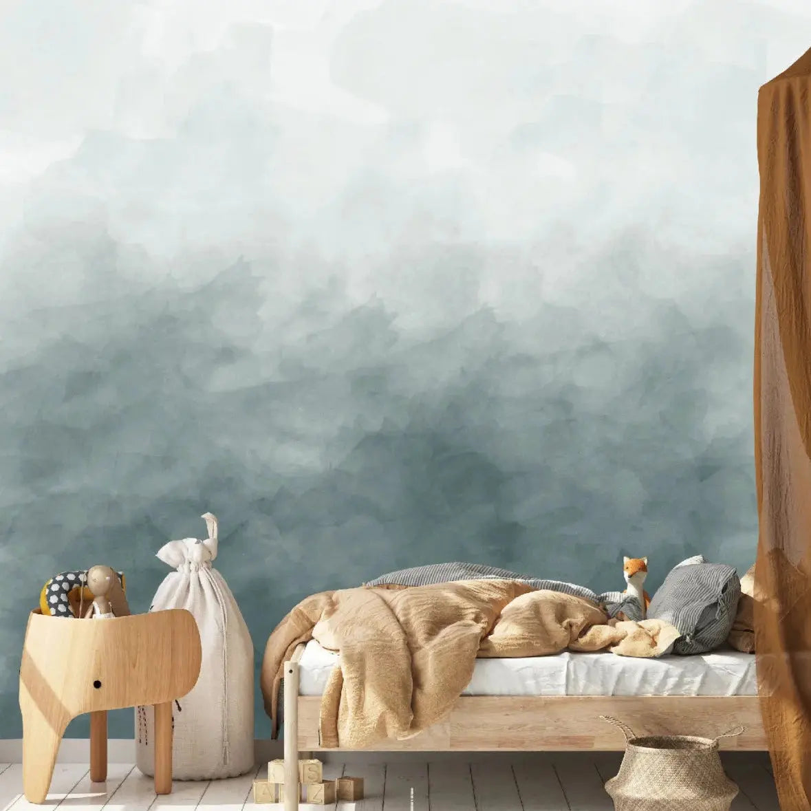 MUNKS & ME - Papier Peint Chambre Enfant Aquarelle - Vert