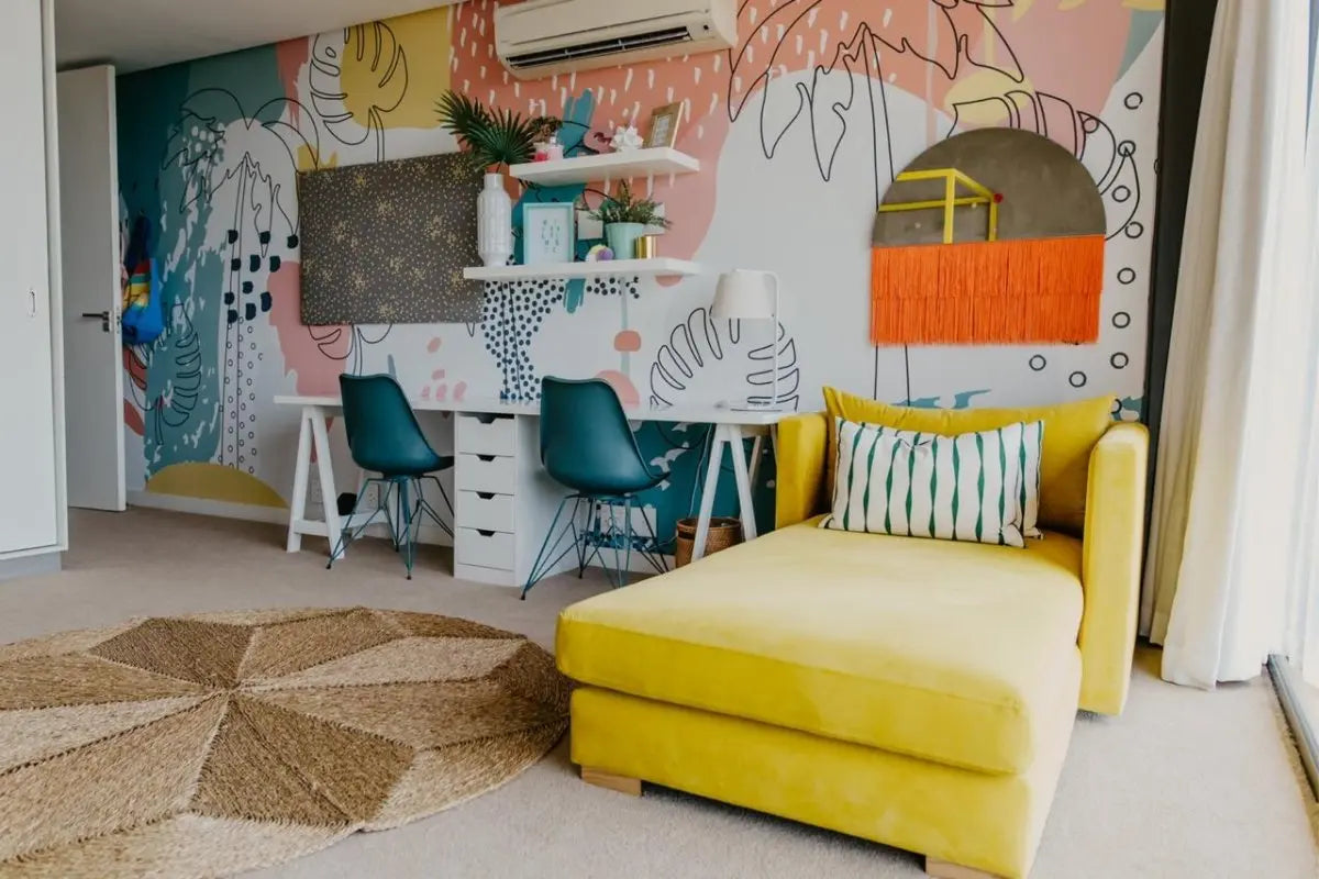 MUNKS & ME - Papier Peint Chambre Enfant Éclaboussure Tropicale