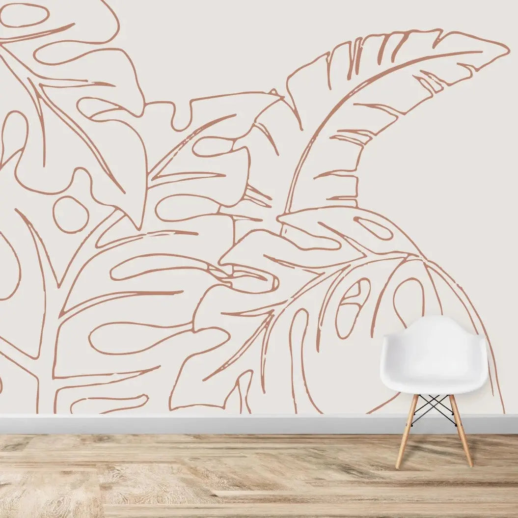 MUNKS & ME - Papier Peint Chambre Enfant Feuille De Palmier Monstera