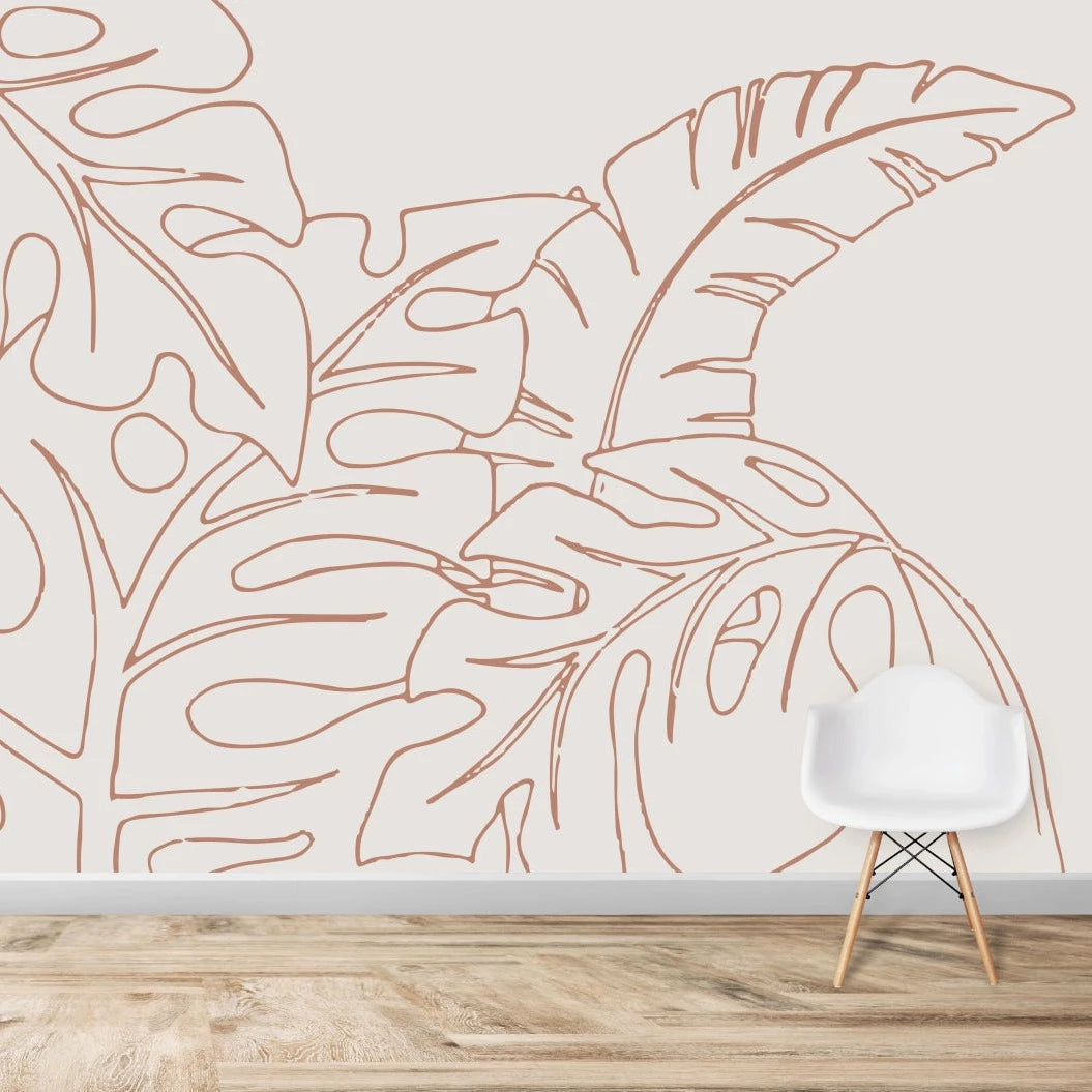 MUNKS & ME - Papier Peint Chambre Enfant Feuille De Palmier Monstera