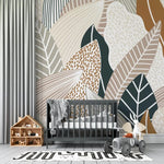 MUNKS & ME - Papier Peint Chambre Enfant Feuilles Abstraites Paxton