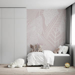MUNKS & ME - Papier Peint Chambre Enfant Feuilles Abstraites Paxton - Rose