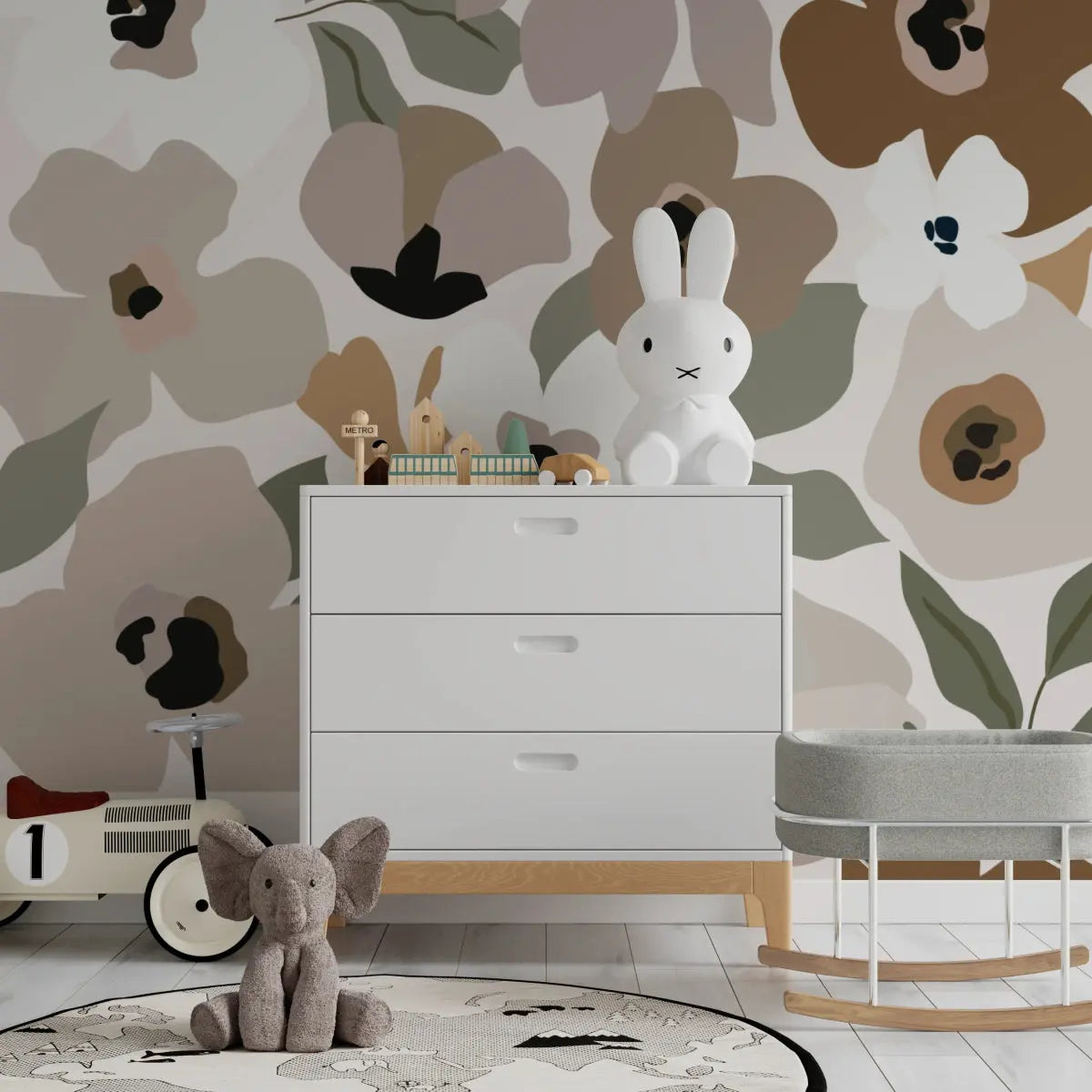 MUNKS & ME - Papier Peint Chambre Enfant Fleur De Sienne