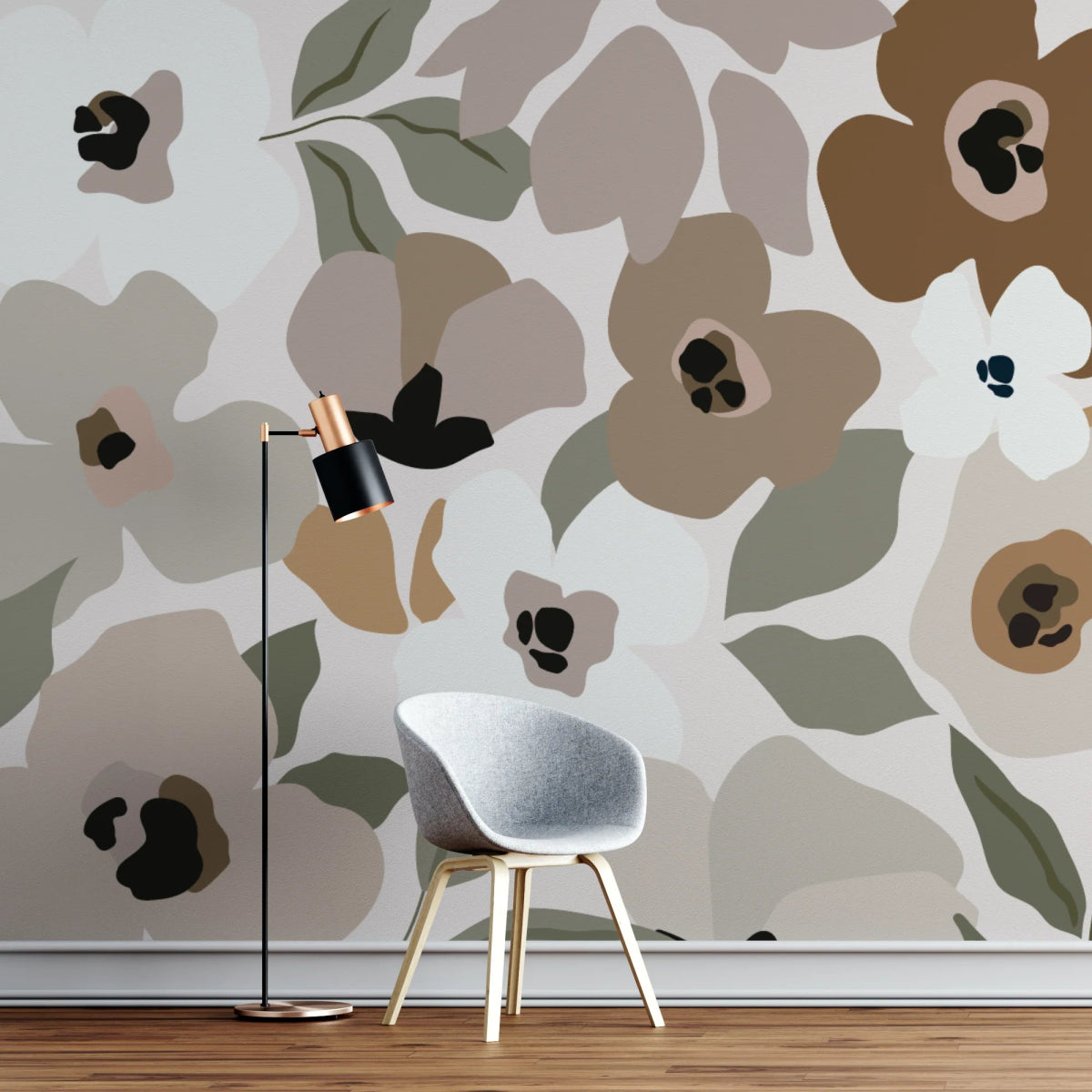 MUNKS & ME - Papier Peint Chambre Enfant Fleur De Sienne