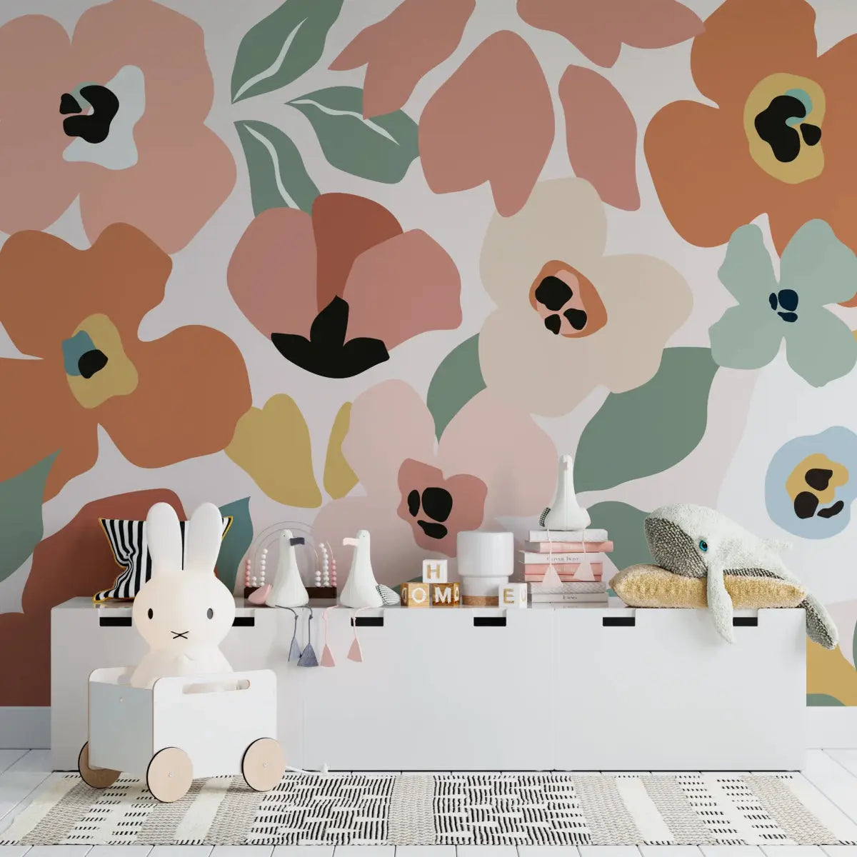 MUNKS & ME - Papier Peint Chambre Enfant Floral De Sienne - Lumineux