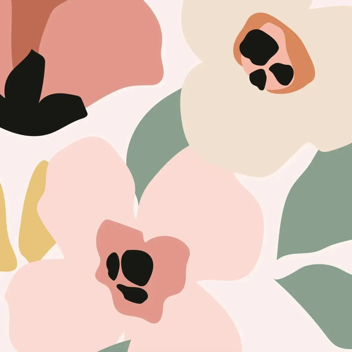 MUNKS & ME - Papier Peint Chambre Enfant Floral De Sienne - Lumineux