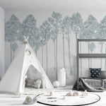 MUNKS & ME - Papier Peint Chambre Enfant Forêt - Ardoise
