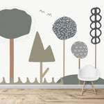 MUNKS & ME - Papier Peint Chambre Enfant Forêt De Bubblegum - Bleu