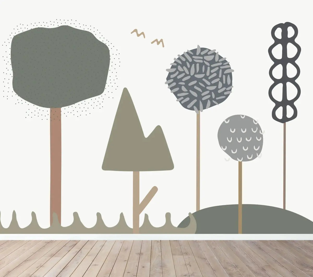 MUNKS & ME - Papier Peint Chambre Enfant Forêt De Bubblegum - Bleu