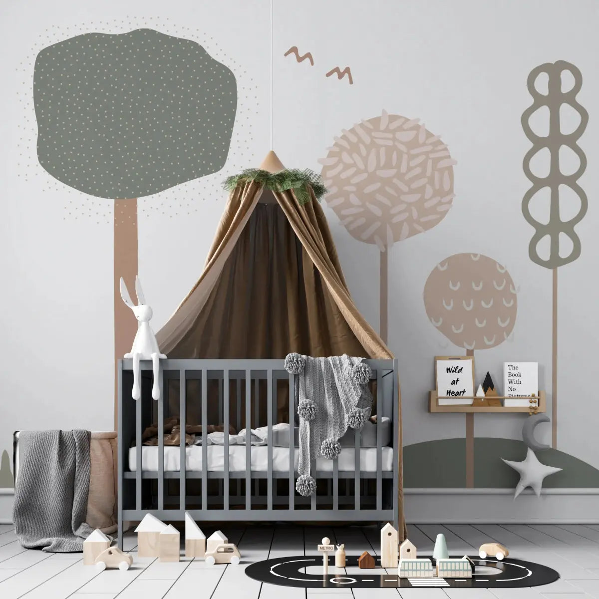 MUNKS & ME - Papier Peint Chambre Enfant Forêt De Bubblegum - Rose