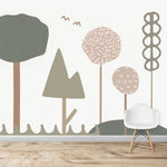 MUNKS & ME - Papier Peint Chambre Enfant Forêt De Bubblegum - Rose