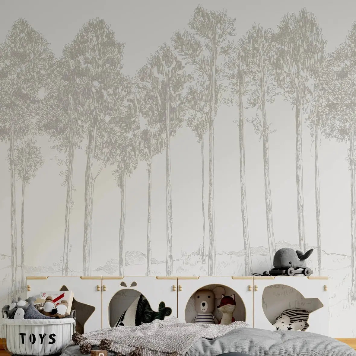 MUNKS & ME - Papier Peint Chambre Enfant Forêt De Frênes