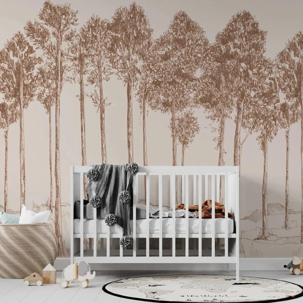 MUNKS & ME - Papier Peint Chambre Enfant Forêt - Rouiller