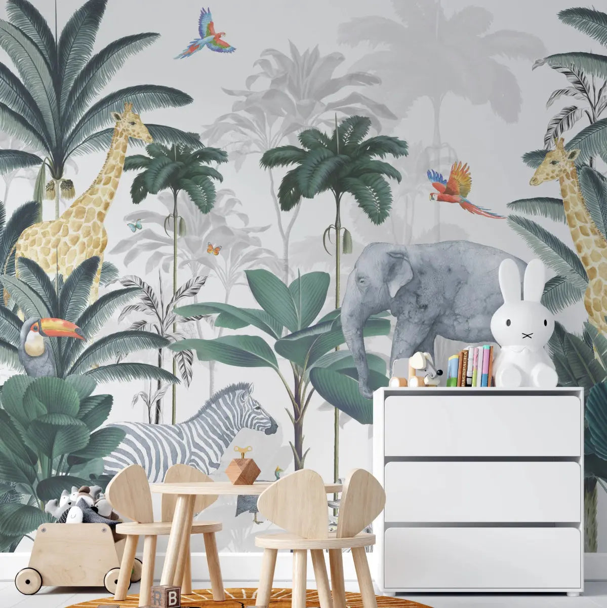 MUNKS & ME - Papier Peint Chambre Enfant Jungle - Bleu