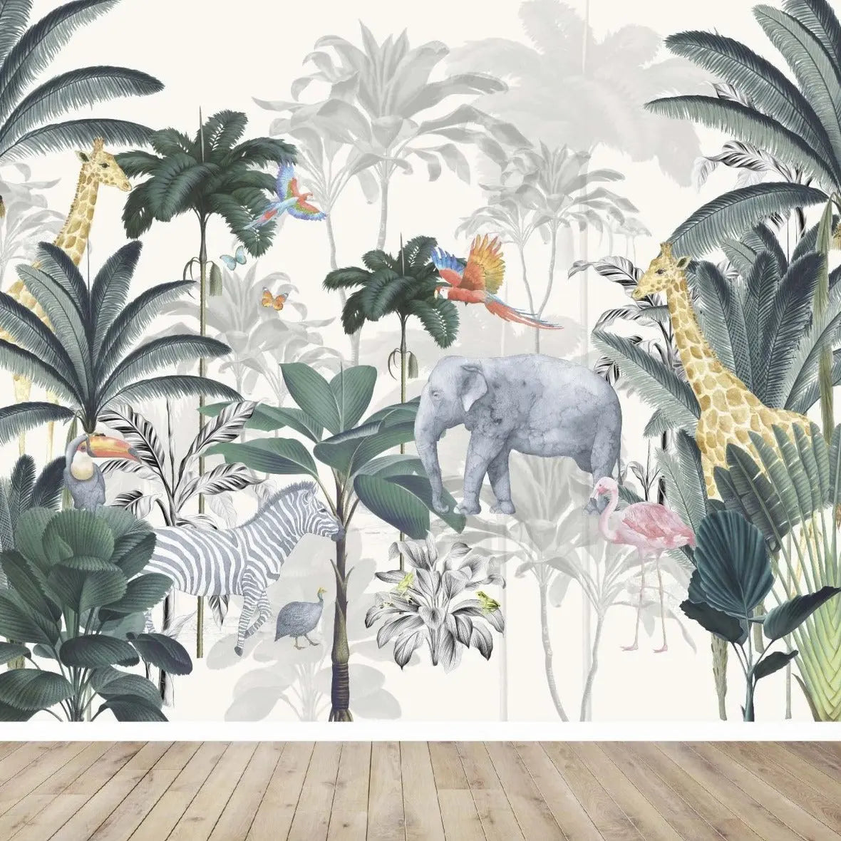 MUNKS & ME - Papier Peint Chambre Enfant Jungle - Bleu