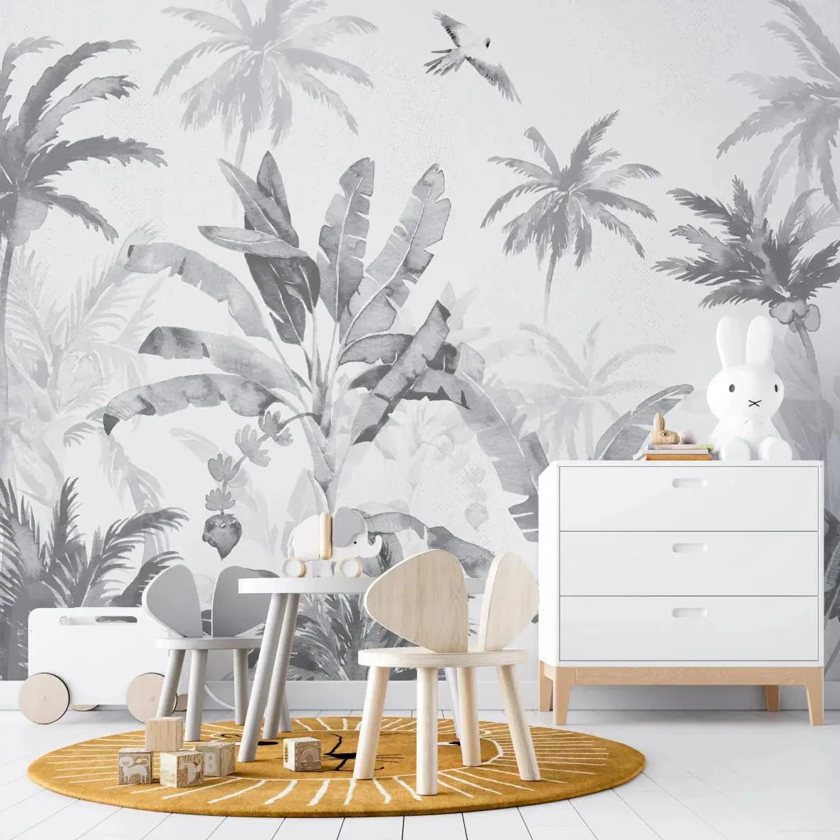 MUNKS & ME - Papier Peint Chambre Enfant Jungle De Névès - Monochromes