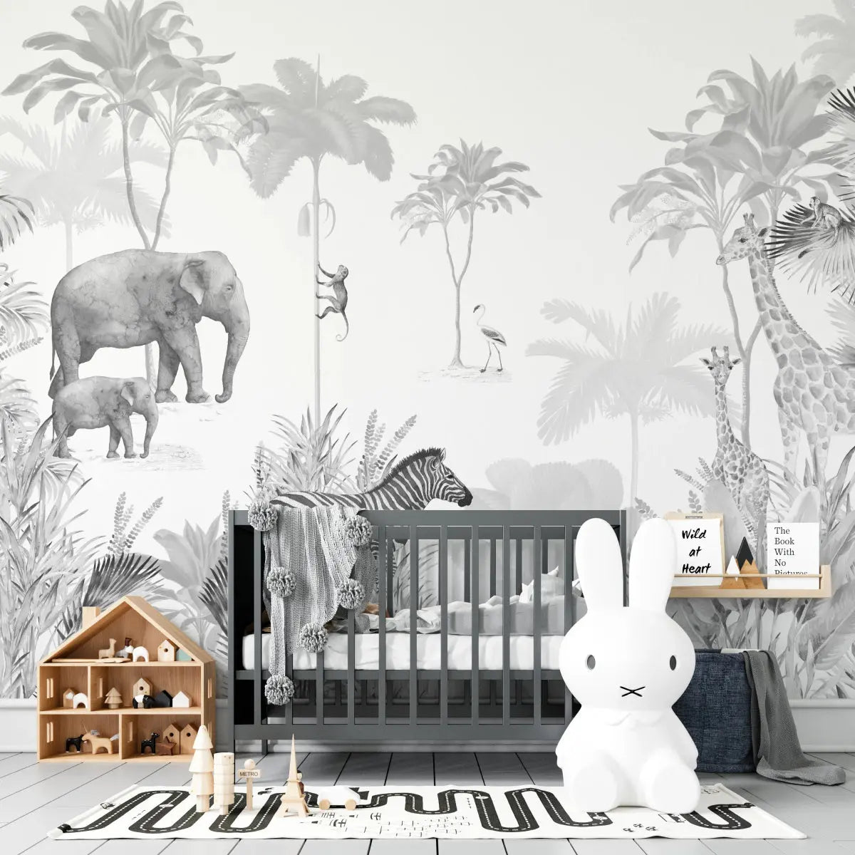 MUNKS & ME - Papier Peint Chambre Enfant Jungle - Monochromes