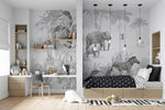 MUNKS & ME - Papier Peint Chambre Enfant Jungle - Monochromes