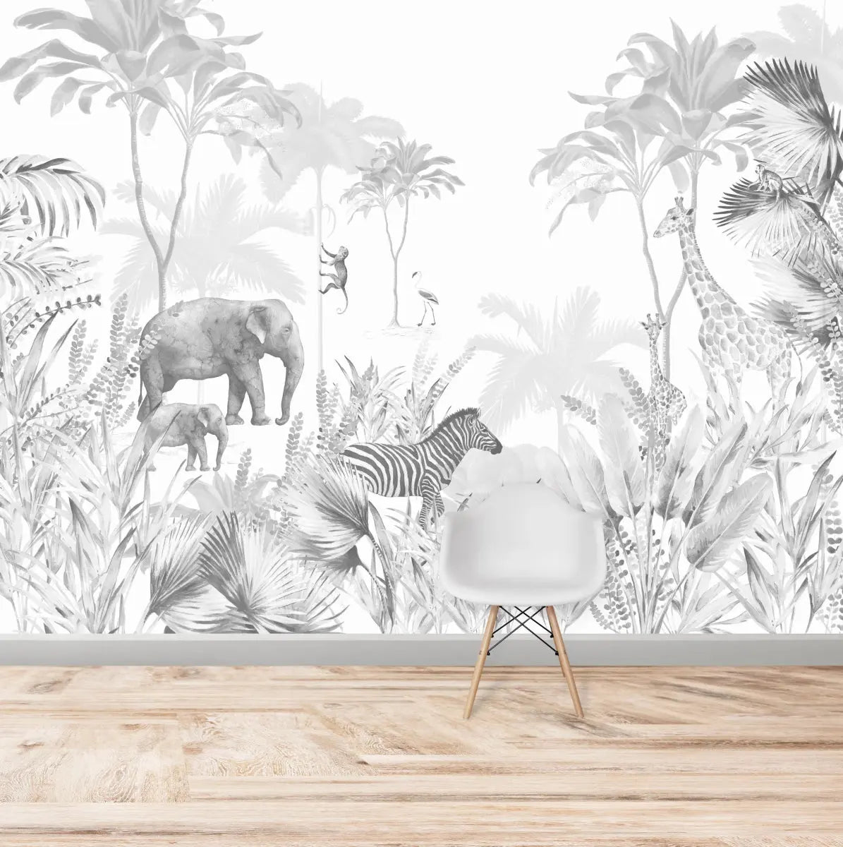 MUNKS & ME - Papier Peint Chambre Enfant Jungle - Monochromes