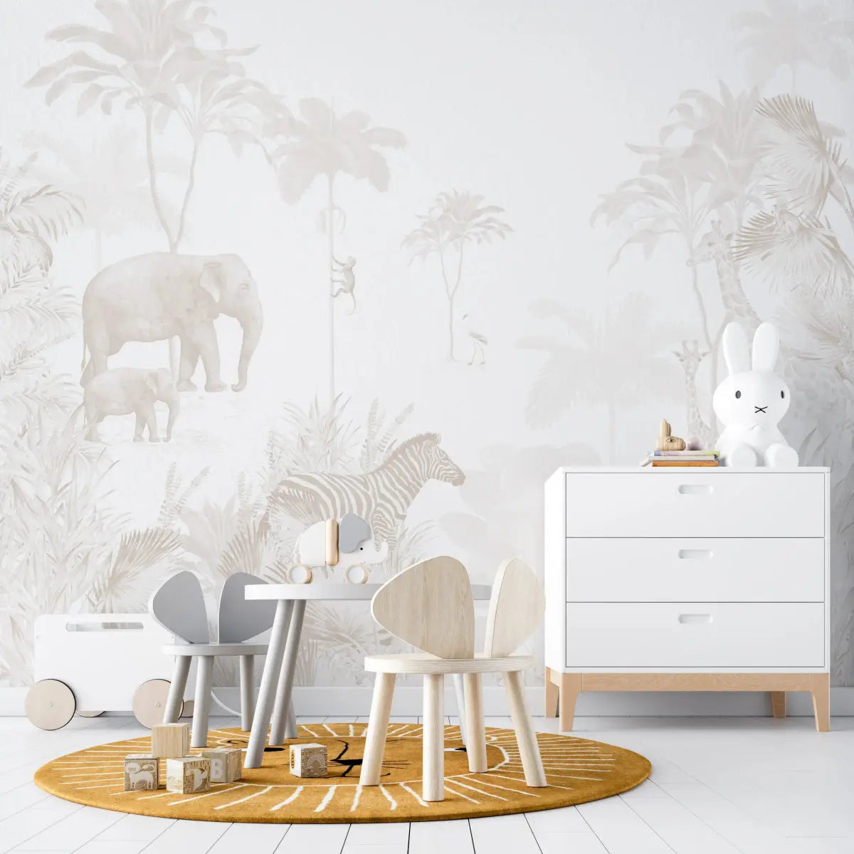 MUNKS & ME - Papier Peint Chambre Enfant Jungle - Neutre