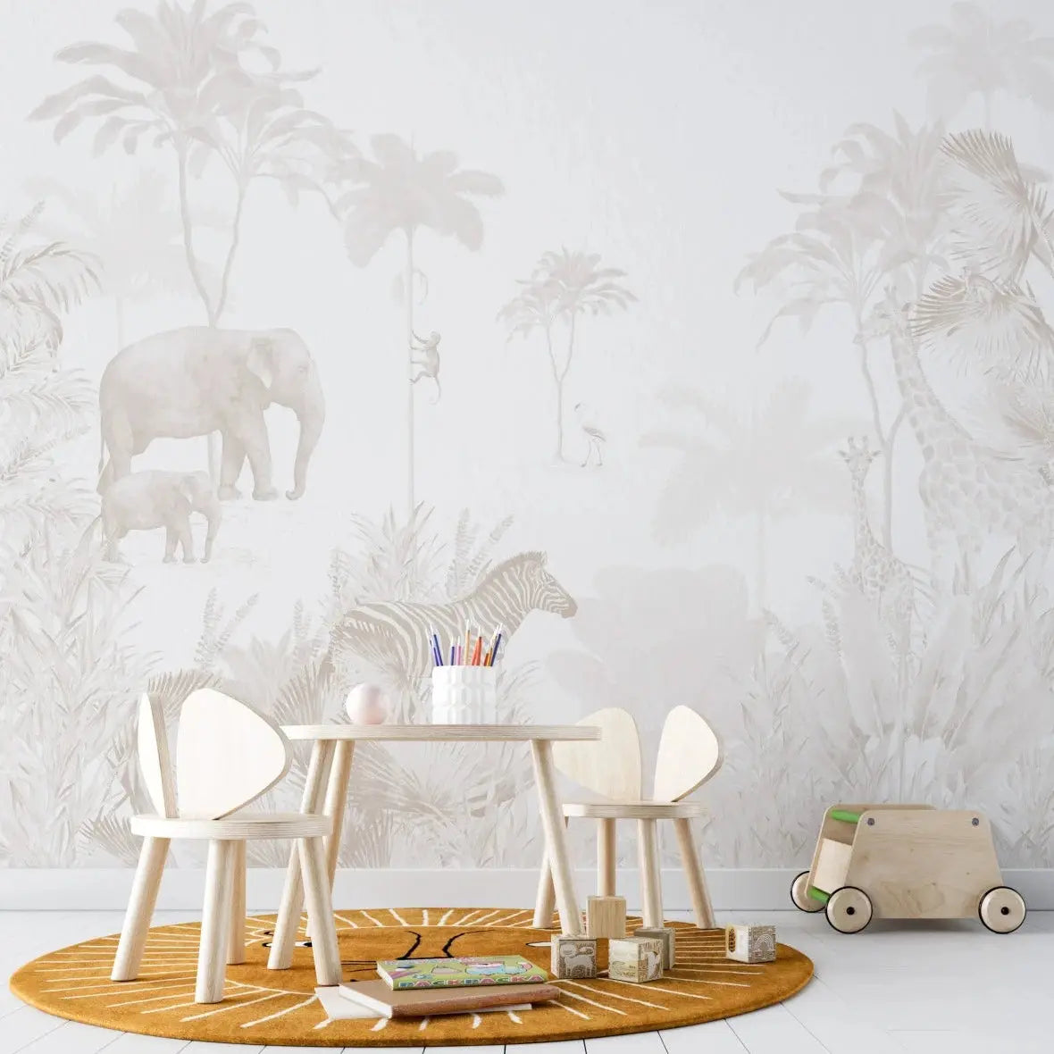 MUNKS & ME - Papier Peint Chambre Enfant Jungle - Neutre