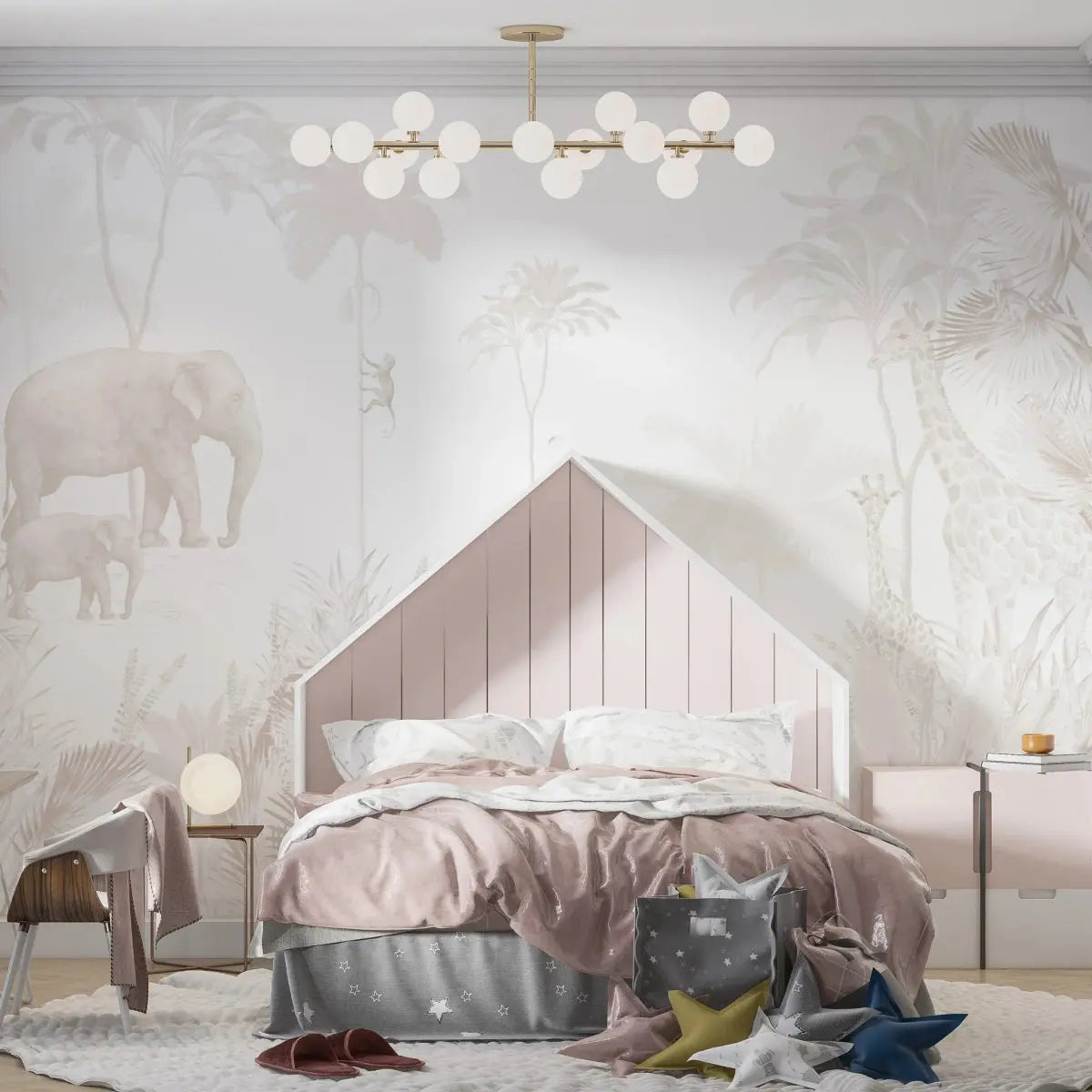 MUNKS & ME - Papier Peint Chambre Enfant Jungle - Neutre