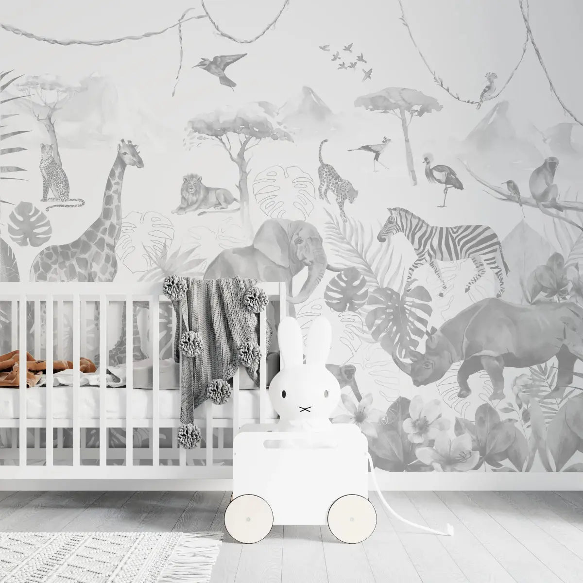 MUNKS & ME - Papier Peint Chambre Enfant Jungle Paradisiaque - Monochromes