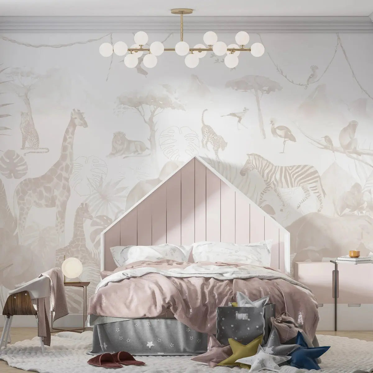 MUNKS & ME - Papier Peint Chambre Enfant Jungle Paradisiaque - Neutre