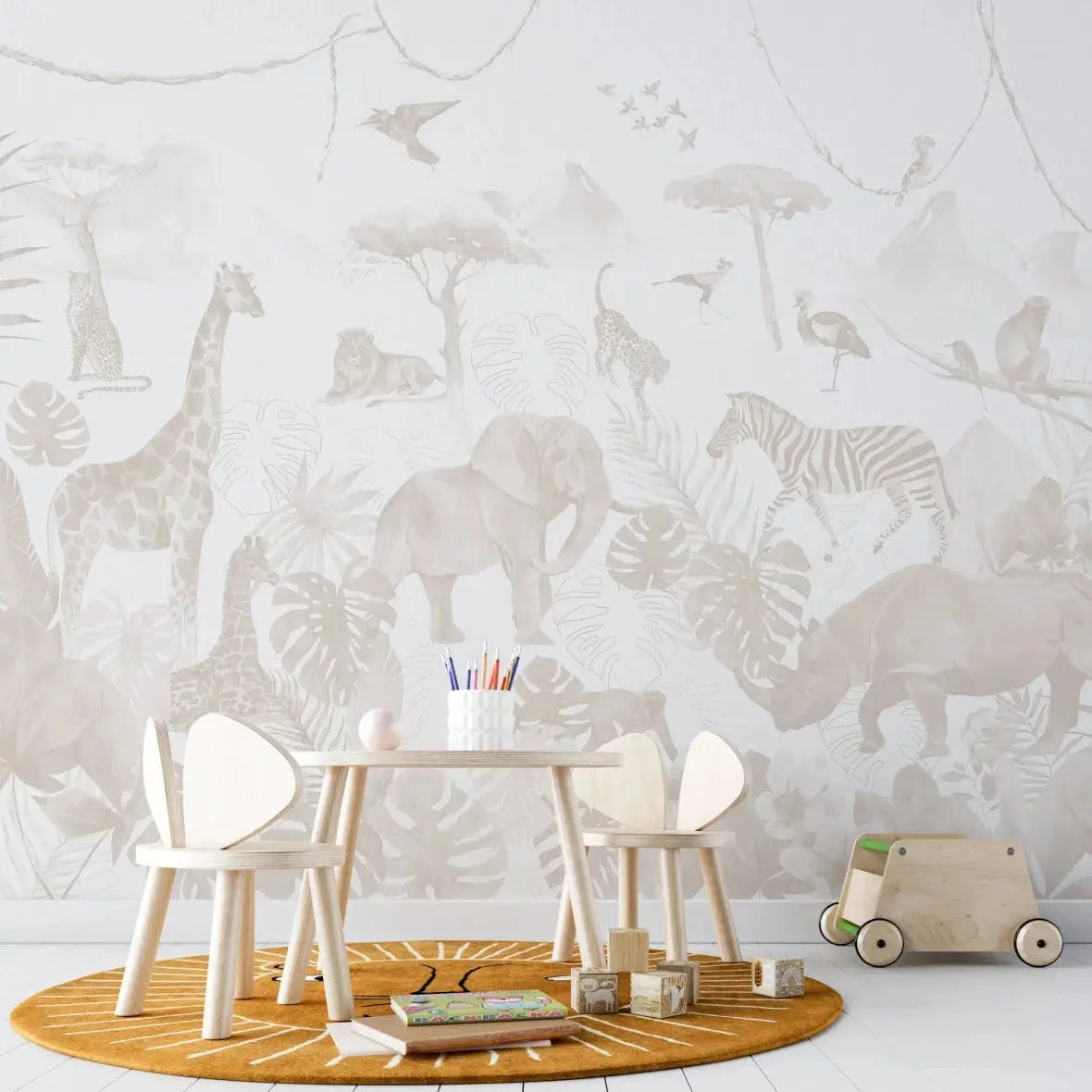 MUNKS & ME - Papier Peint Chambre Enfant Jungle Paradisiaque - Neutre