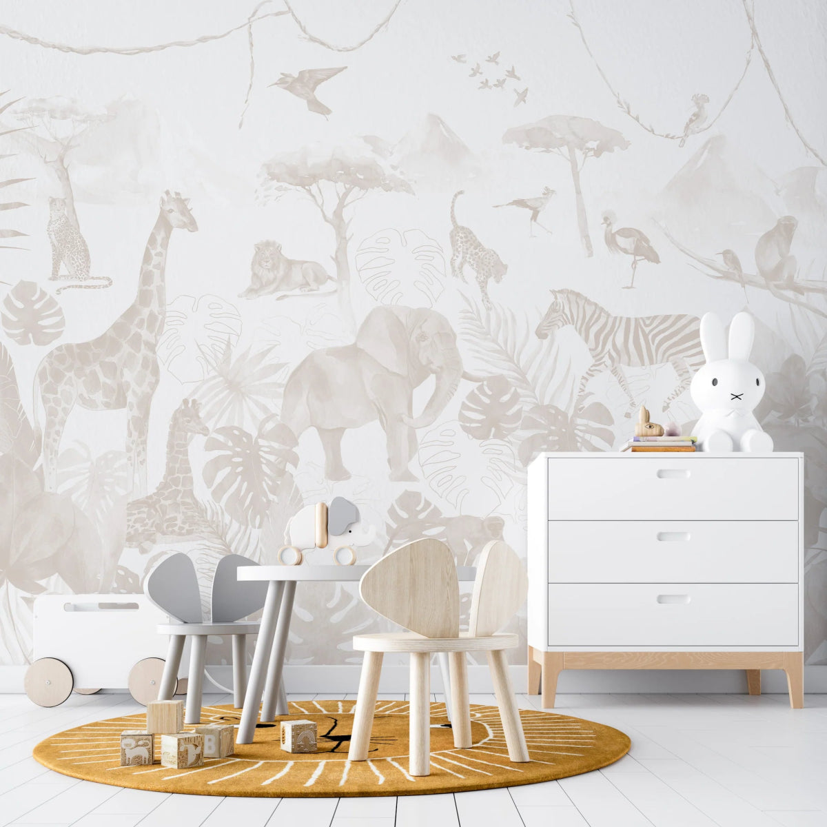 MUNKS & ME - Papier Peint Chambre Enfant Jungle Paradisiaque - Neutre