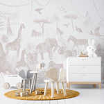 MUNKS & ME - Papier Peint Chambre Enfant Jungle Paradisiaque - Rose