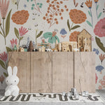 MUNKS & ME - Papier Peint Chambre Enfant Lila Florale