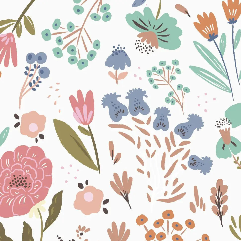 MUNKS & ME - Papier Peint Chambre Enfant Lila Florale