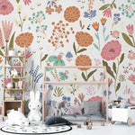 MUNKS & ME - Papier Peint Chambre Enfant Lila Florale