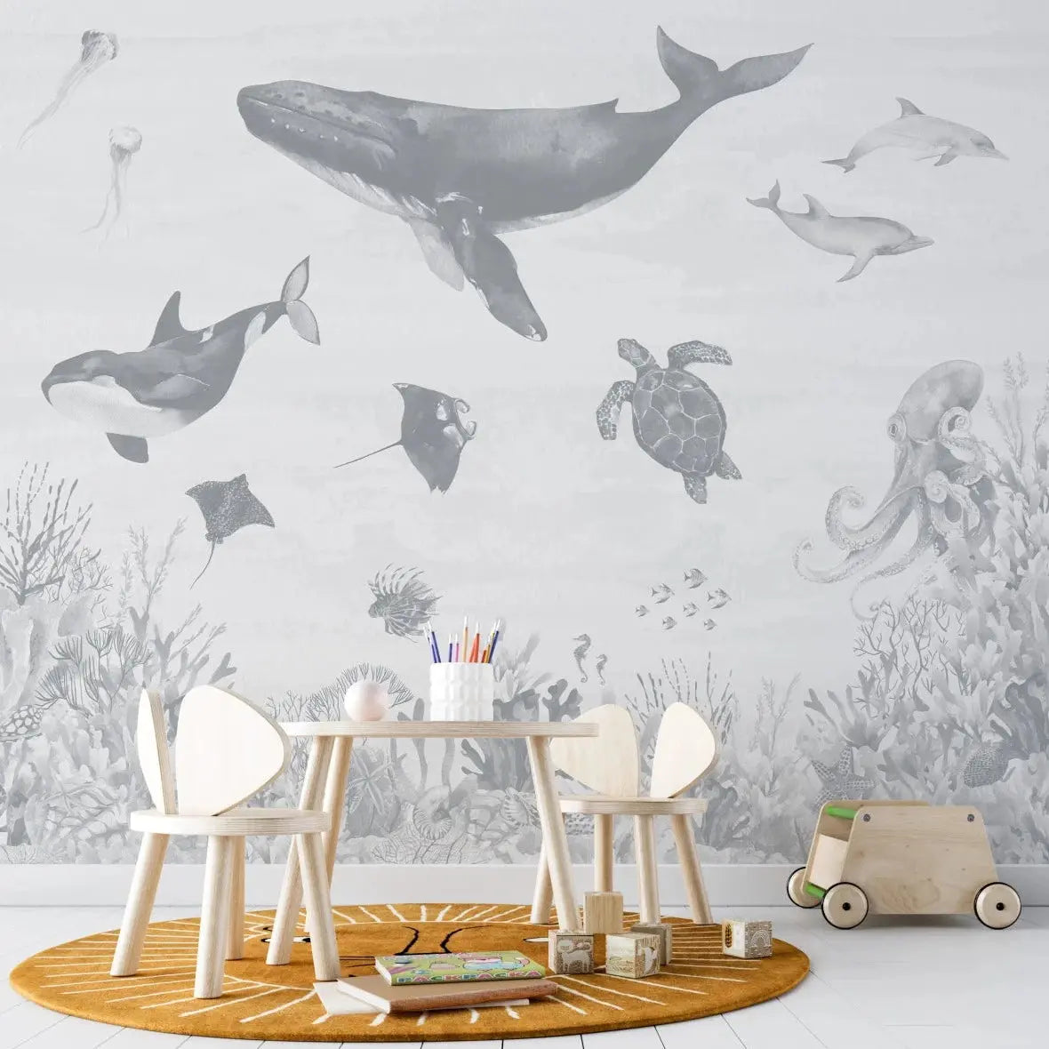 MUNKS & ME - Papier Peint Chambre Enfant Magie De L'océan - Bleu