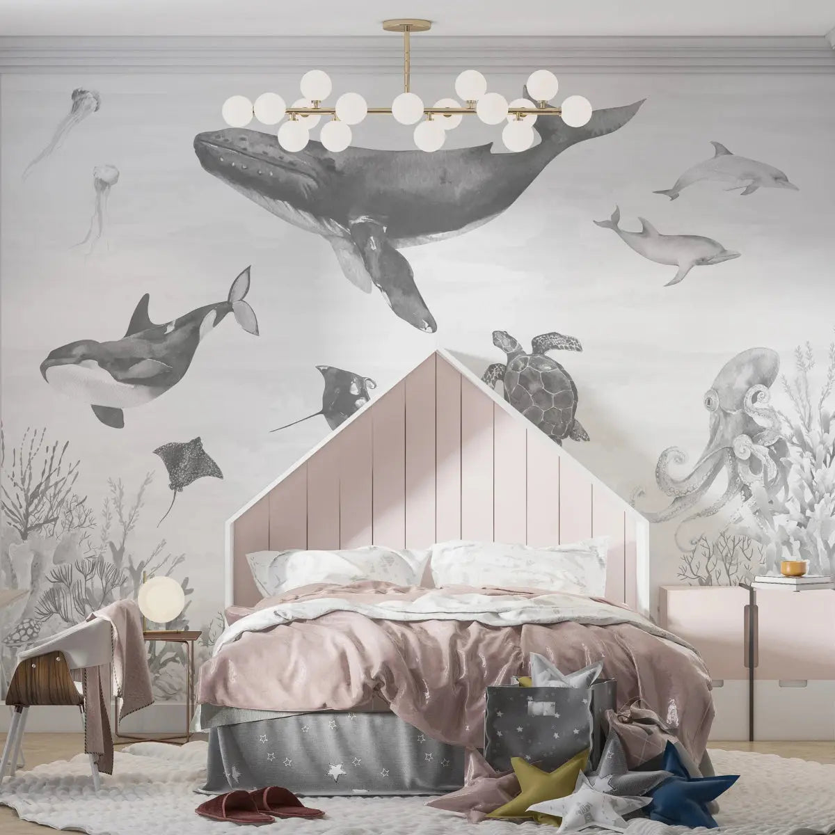 MUNKS & ME - Papier Peint Chambre Enfant Magie De L'océan - Monochromes