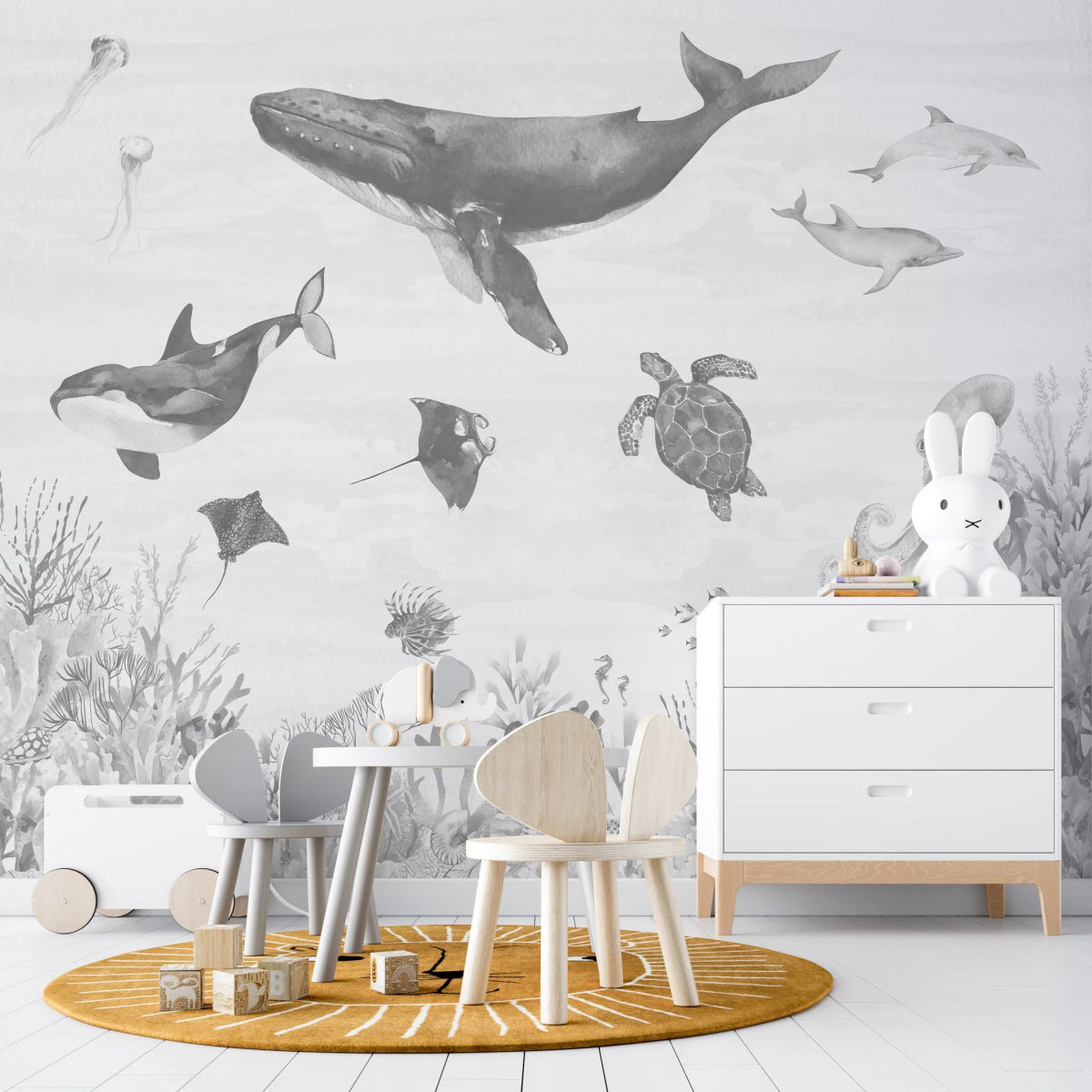 MUNKS & ME - Papier Peint Chambre Enfant Magie De L'océan - Monochromes