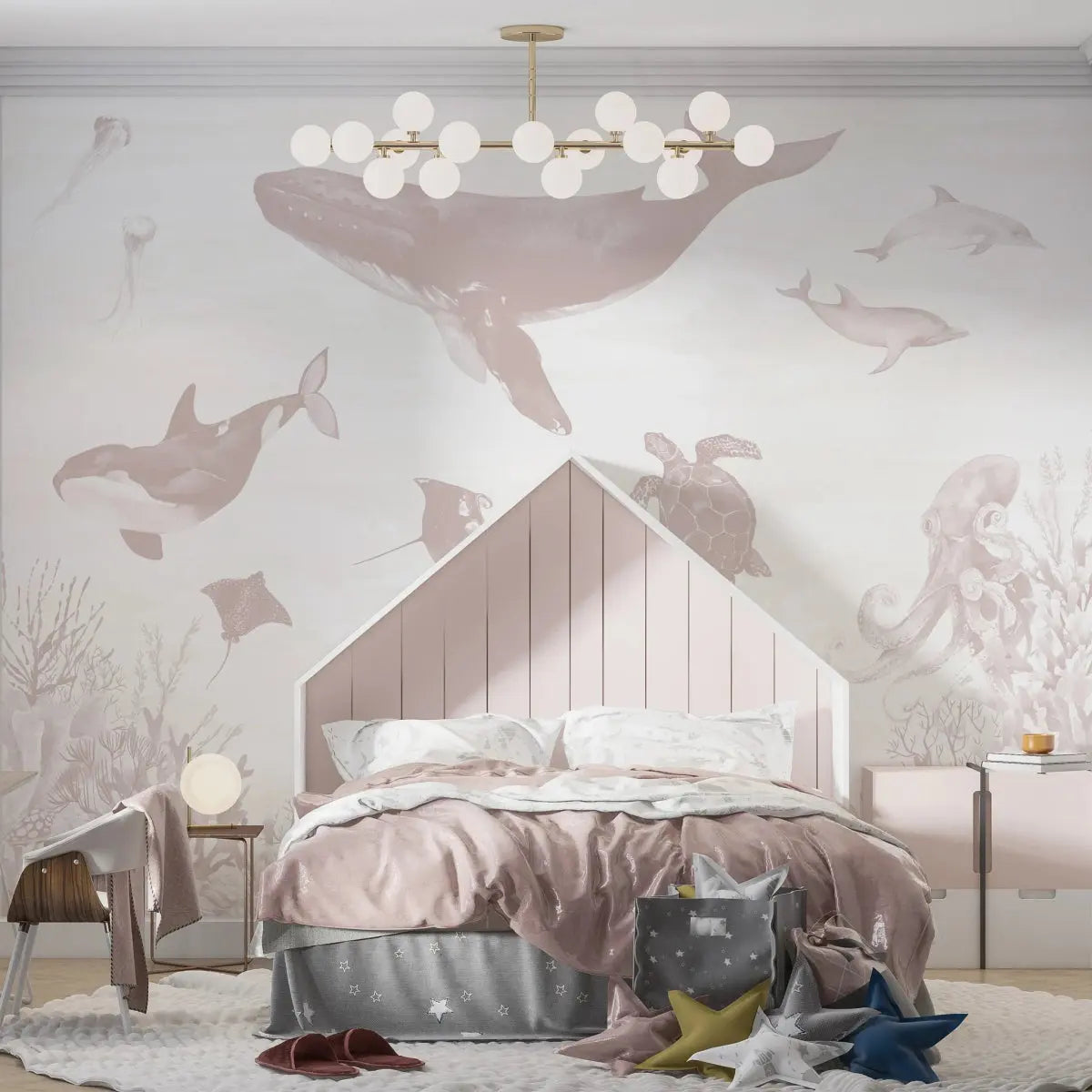 MUNKS & ME - Papier Peint Chambre Enfant Magie De L'océan - Rose