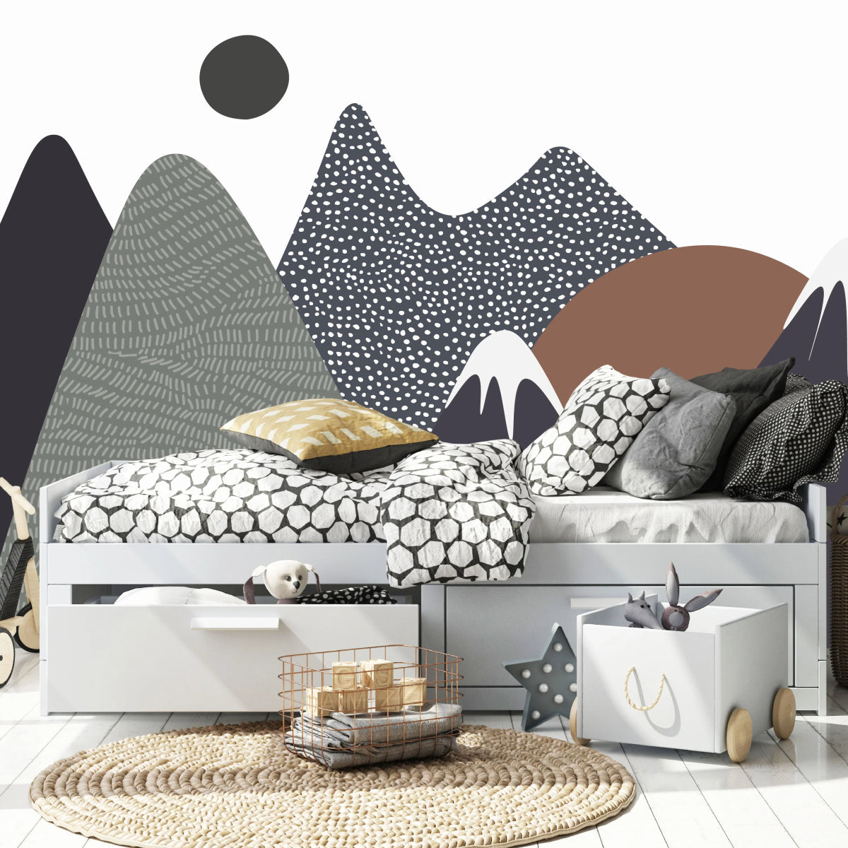 MUNKS & ME - Papier Peint Chambre Enfant Montagne