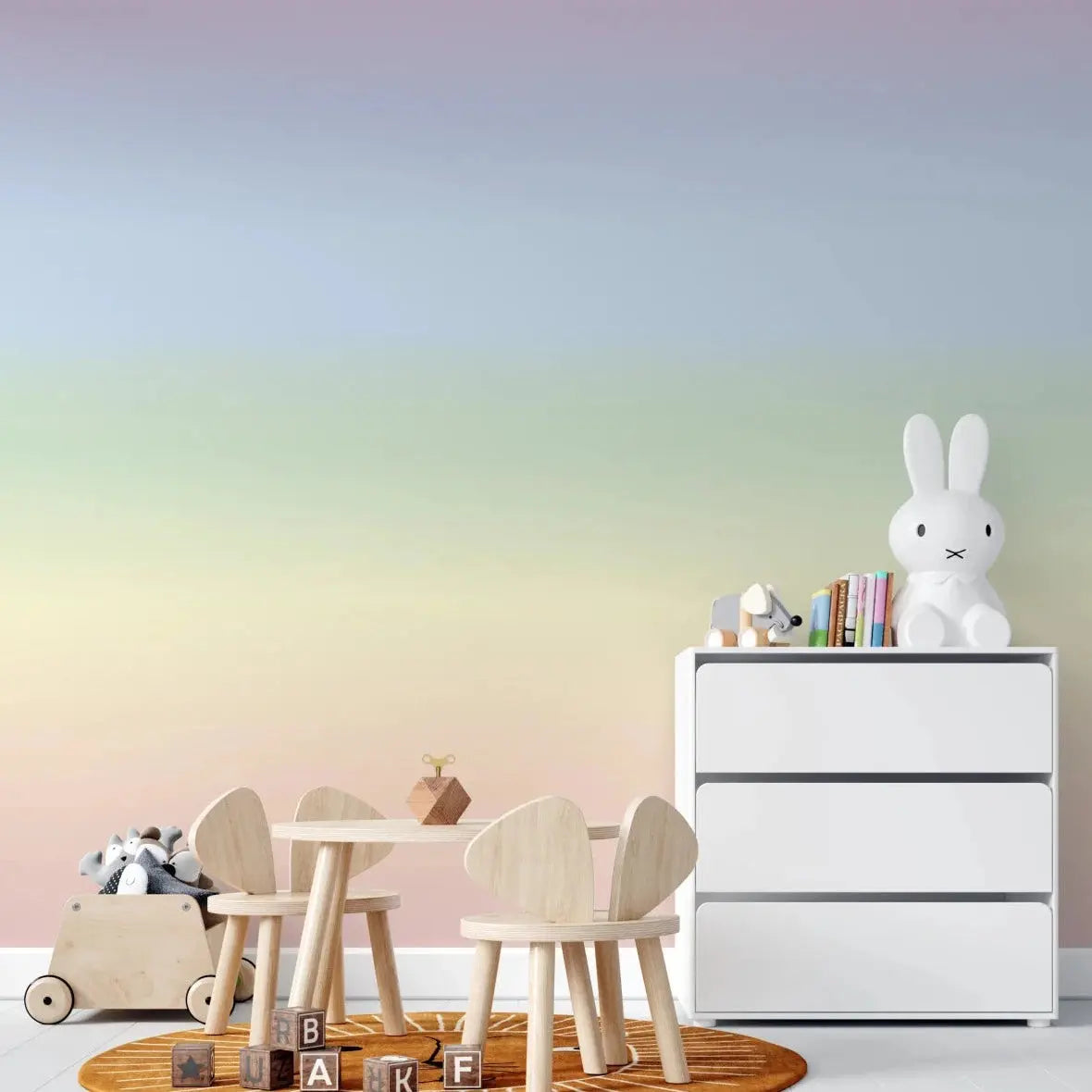MUNKS & ME - Papier Peint Chambre Enfant Ombre - Arc - en - ciel