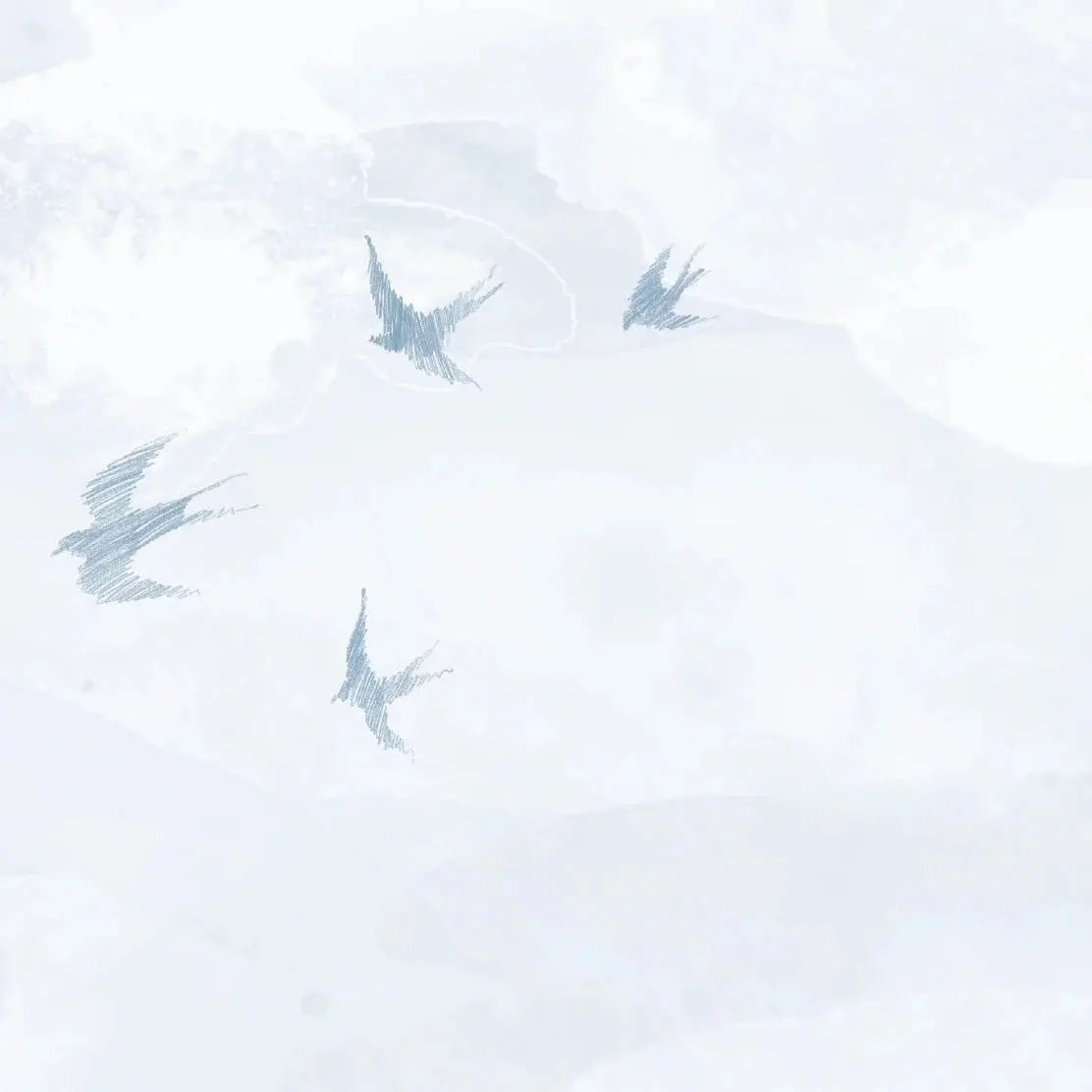 MUNKS & ME - Papier Peint Chambre Enfant Opales Ciel Oiseaux Bleu