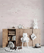 MUNKS & ME - Papier Peint Chambre Enfant Opales Ciel Oiseaux Rose