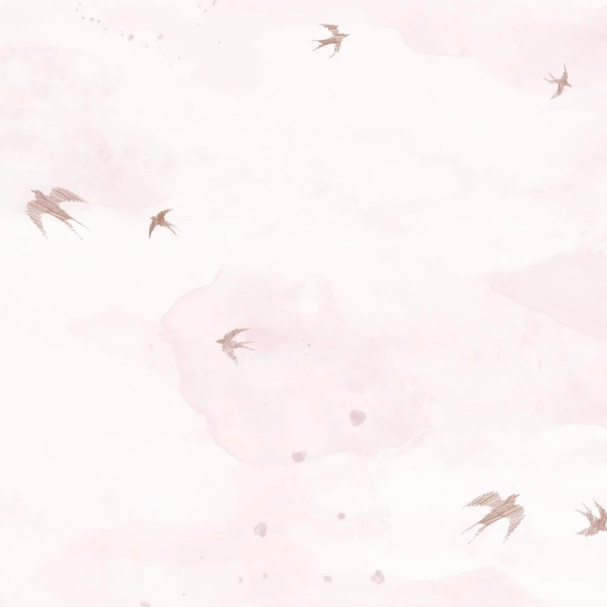 MUNKS & ME - Papier Peint Chambre Enfant Opales Ciel Oiseaux Rose