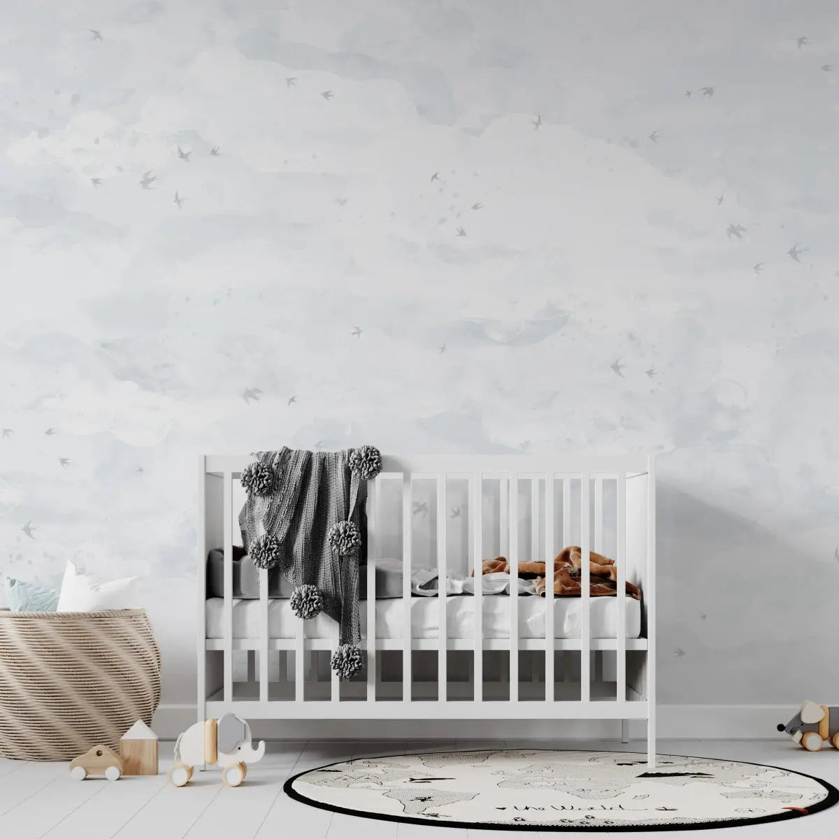 MUNKS & ME - Papier Peint Chambre Enfant Opales Ciel Oiseaux Sel