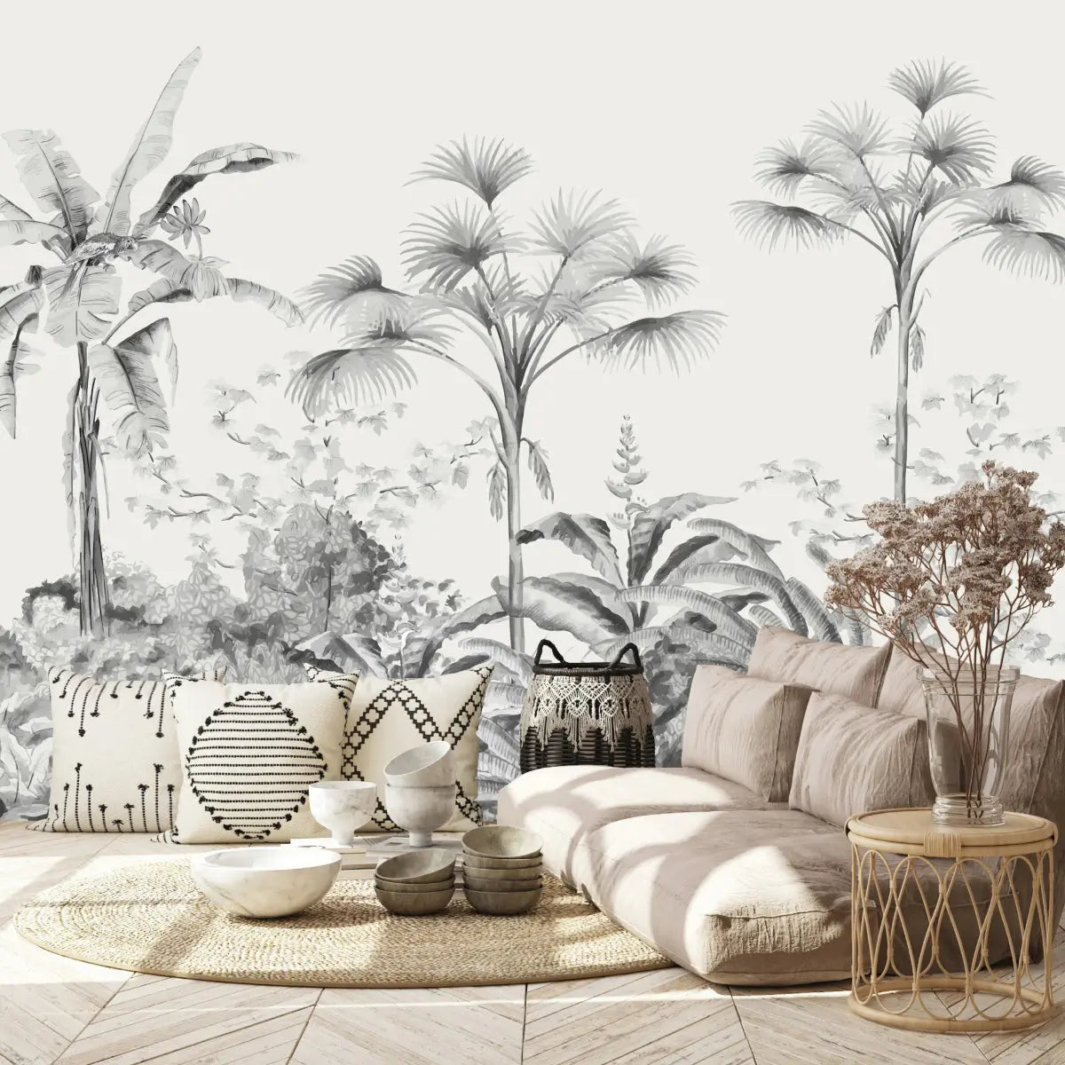 MUNKS & ME - Papier Peint Chambre Enfant Palmier Tropical De L'île